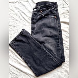 Vintage Levis 501 black jeans button fly made in the USA 90s size W30 L28  #553